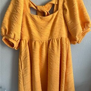 Free People Gold/Orange Midi Dress